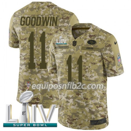 Camiseta Hombre NFL San Francisco 49ers Marquise Goodwin 11 Nike 2018 Salute To Service 2020 Super Bowl LIV